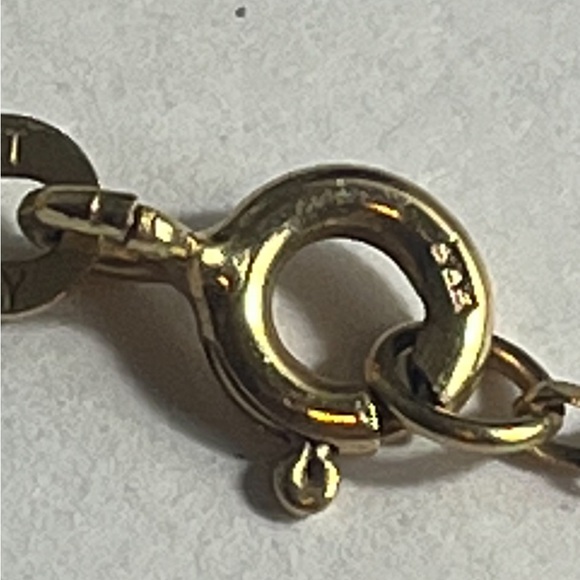 Beautiful 14kt Signed Necklace JJT NUGGET TEAR DROP 19” with 2” Drop - Picture 6 of 8